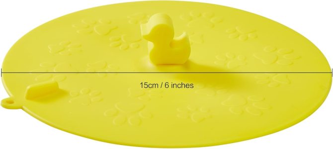 Yellow Duck Bath Tub Stopper Set - 2 Pack Universal Silicone Bath Plug Drain Covers for Bathroom Sink and Bathtub - Cute and Practical Bathtub Drain Stopper and Floor Drain Cover Combo - Image 2