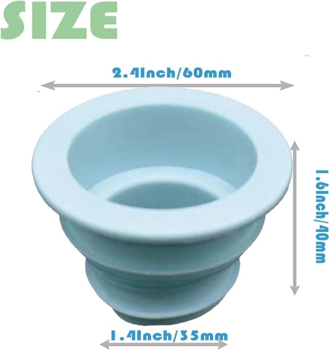 3 Pack Drain Pipe Seal Ring (Blue)+ 3 Pcs Decorative Cover(White), Drain Pipe Hose Deodorant Silicone Plug Sewer Seal Ring for Washing Machine Laundry Room Bathroom Bathtub, 3 Set - Image 2