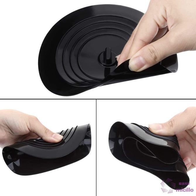 Shower Hair Drain Catcher Set of 2, Flat Drain Cover - 5.9 Inches Hair Catcher for Bathroom, Silicone Tub Stopper for Sink, Kitchen and Laundry (Black) - Image 2