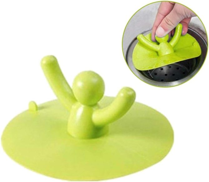 Silicone Sewer Cover, Cute Drain Plug for Sink Bathtub,Shower Drain Stopper,Kitchen Sink Stopper (Green) - Image 2