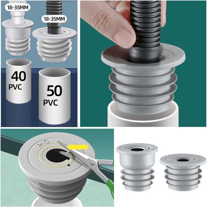2 Pack Washing Machine Drain Hose Seal Plug Odor-Free Silicone Sealing Stopper Cover Cap for Washer Drainage Plumbing Pipe Hole Dishwasher Sewer Blunder Laundry Room Bathroom Kitchen - Image 2