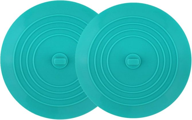 2 Pack 6” Bathtub Tub Drain Cover Stopper, Large Silicone Suction Bathroom Drain Plug Hair Stopper, Bathroom Accessories for Kitchen and Laundry