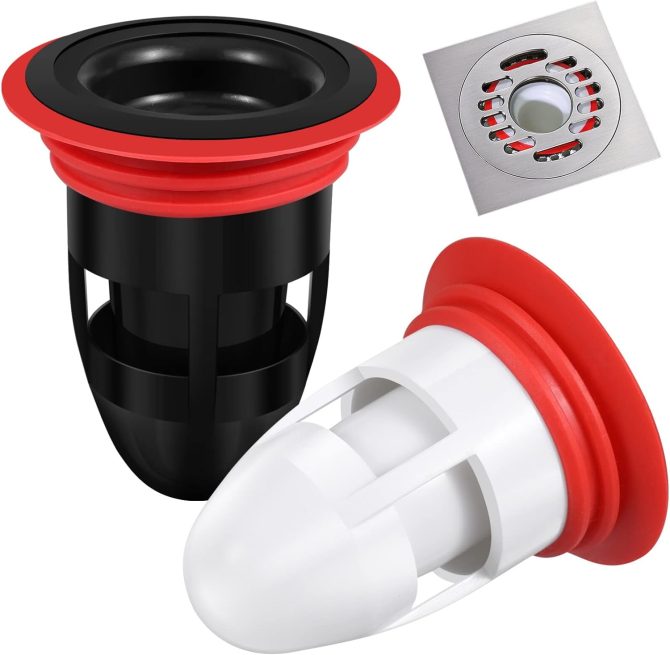 2PCS Shower Floor Drain Backflow Preventer Sewer Core Anti-Odor Plug for Kitchen Bathroom 2.56x2.16x1.42inch